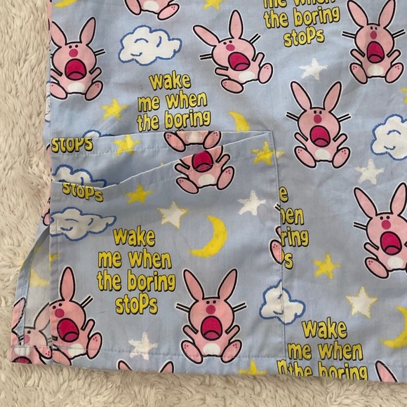 Jim Benton Happy Bunny Scrub Top - Picture 5 of 6
